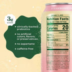BLOOM NUTRITION | Bloom Pop Strawberry Cream Refresco Prebiótico Sabor Fresa y Crema | 12 Latas de 355 ml | Apoyo Digestivo y Bienestar Intestinal