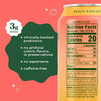 BLOOM NUTRITION | Bloom Pop Peach Pineapple Refresco Prebiótico Sabor Durazno y Piña | 12 Latas de 355 ml | Apoyo Digestivo y Bienestar Intestinal