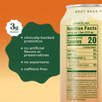 BLOOM NUTRITION | Bloom Pop Root Beer Float Refresco Prebiótico Sabor Cerveza de Raíz y Vainilla | 12 Latas de 355 ml | Apoyo Digestivo y Bienestar Intestinal