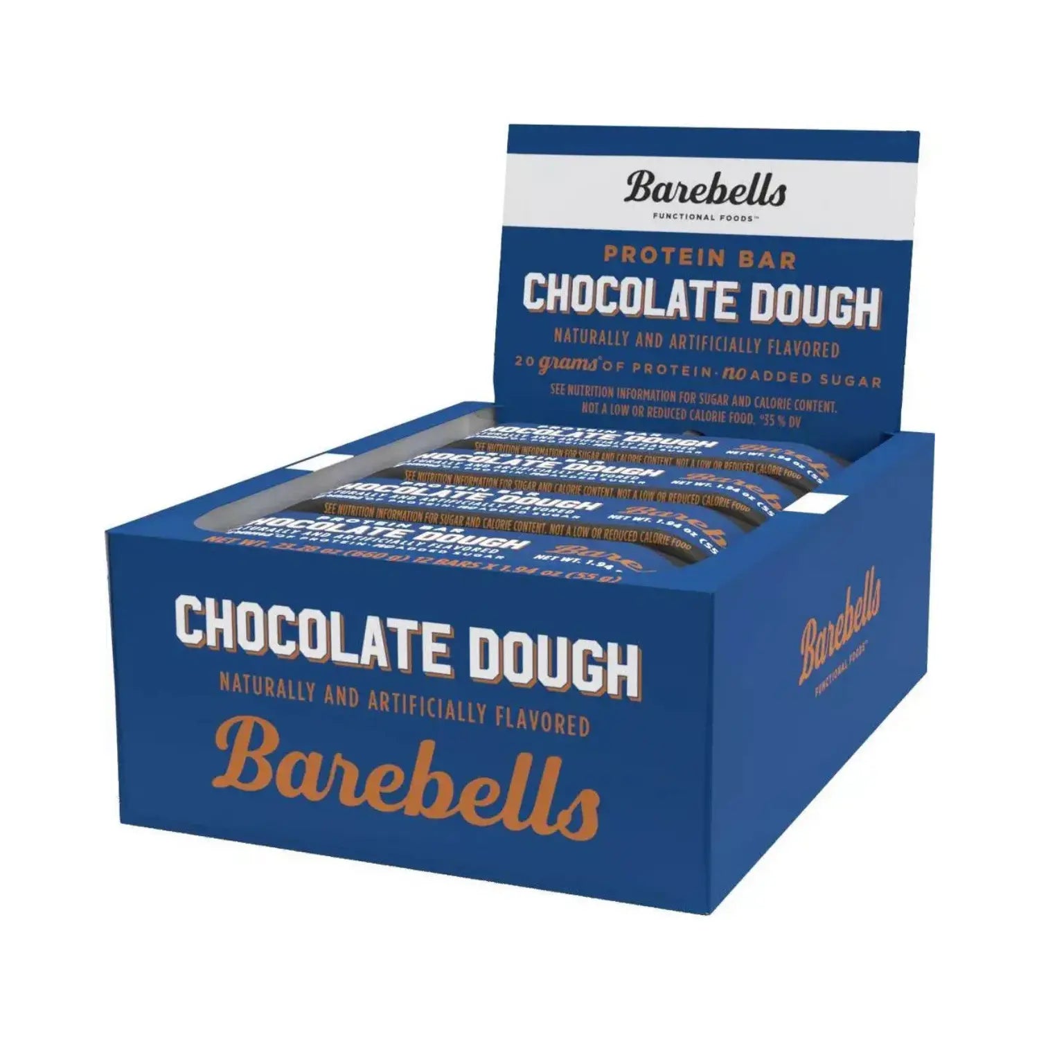 BAREBELLS PROTEINA BARRA 12PZS DE 55gFR SFN CHOCOLATE DOUGH