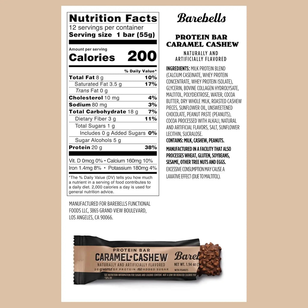 Barebells Proteina Barra 12pzs De 55gr Sfn CARAMEL CASHEW
