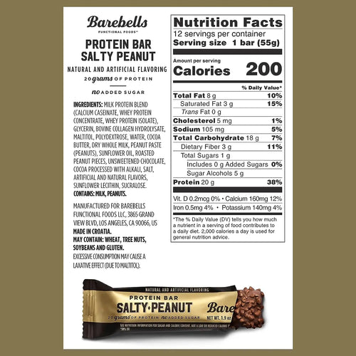 Barebells Proteina Barra 12pzs De 55gr Sfn SALTY PEANUT
