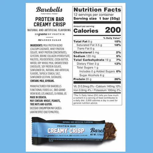 Barebells Proteina Barra 12pzs De 55gr Sfn CREAMY CRISP