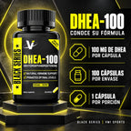 DHEA 100 mg - 100 Caps VMI Sports Black Series | Adaptógeno Hormonal | Equilibrio natural para cuerpo y mente | Fórmula limpia sin aditivos | Suplemento alimenticio