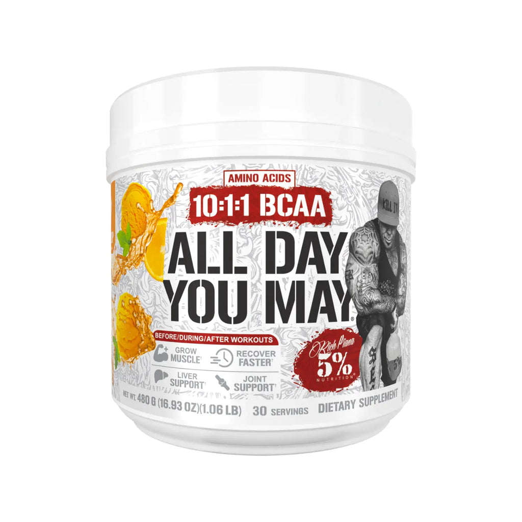5% Nutrition All Day You May | Aminoácidos Esenciales BCAA y EAA | 30 Servicios | Sabor Push Pop