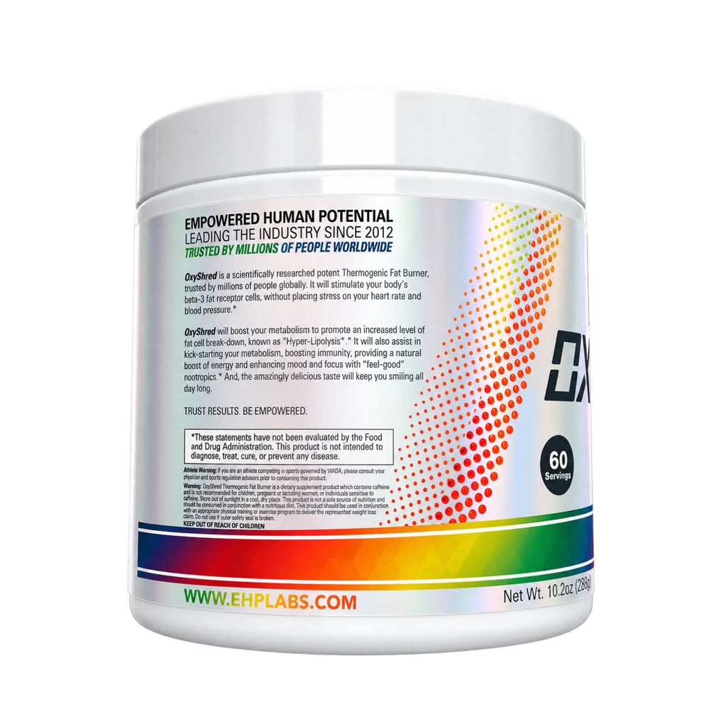 EHPlabs OxyShred Termogénico 270 g | Sabor Gummy Snake | 60 Servicios | Apoyo al metabolismo y energía | 150 mg de cafeína por porción | Con L-Carnitina, CLA, Café Verde y Vitaminas B | Suplemento alimenticio