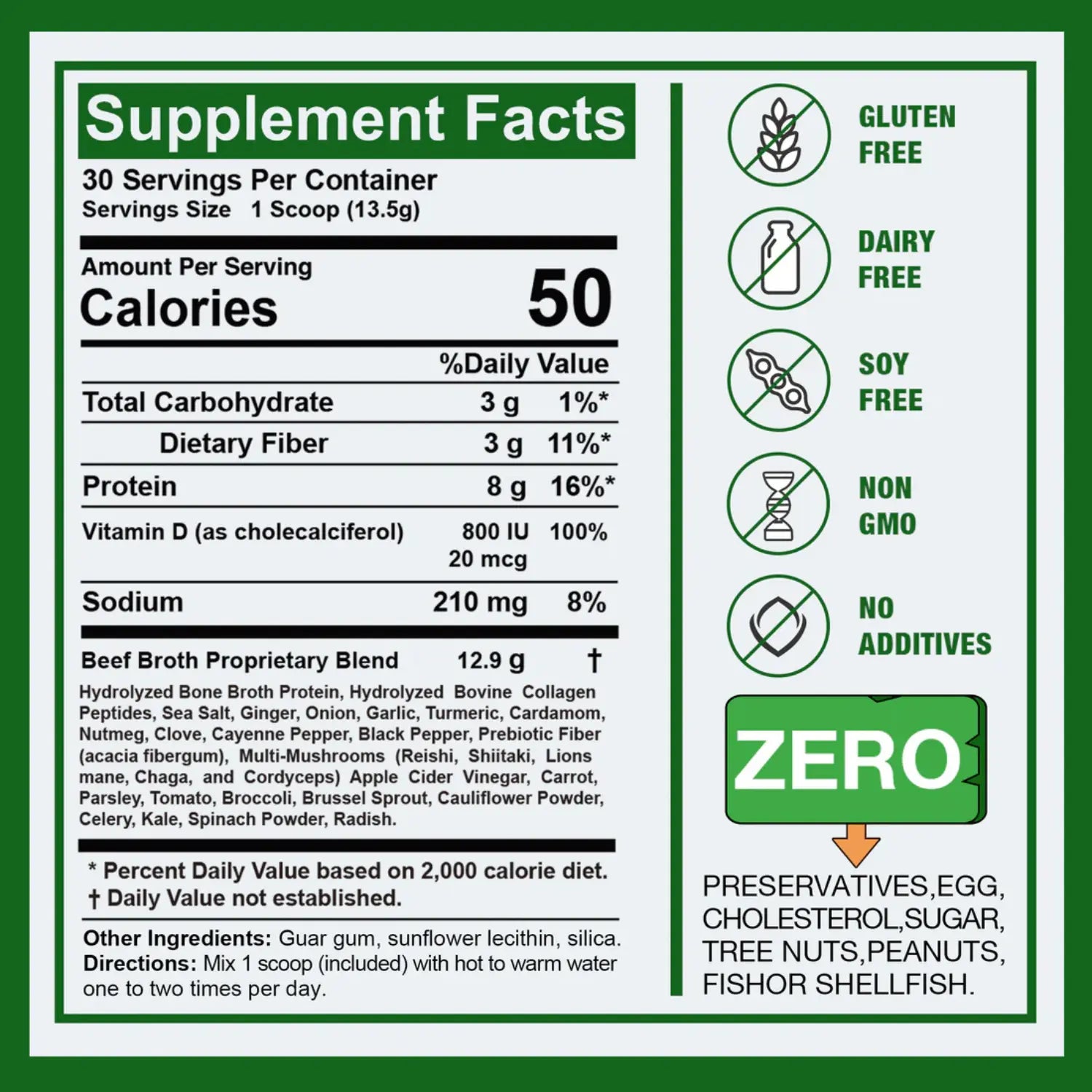 Zammex immune bone brith superfood powder 14.03 oz
