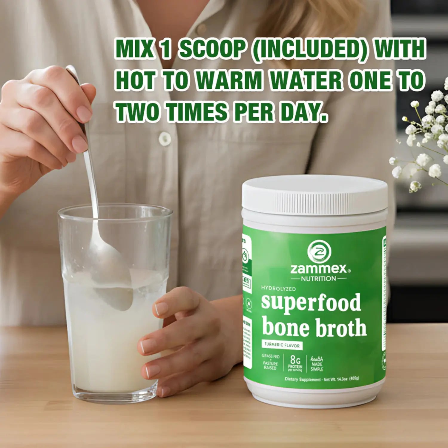Zammex immune bone brith superfood powder 14.03 oz
