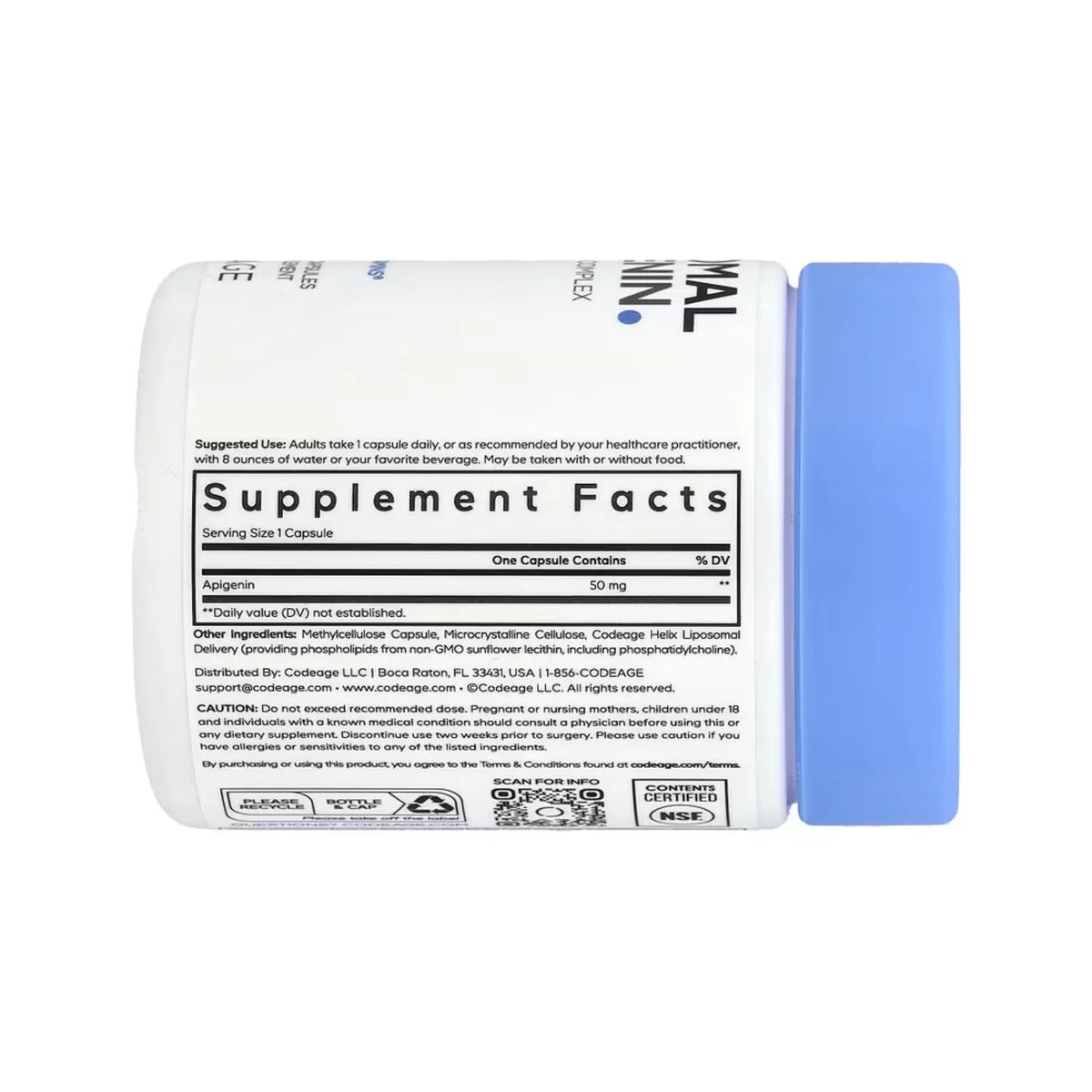 Codeage, Apigenina Liposomal, Complejo De Fosfolípidos, 90 Cápsulas Vegetales 50 Mg