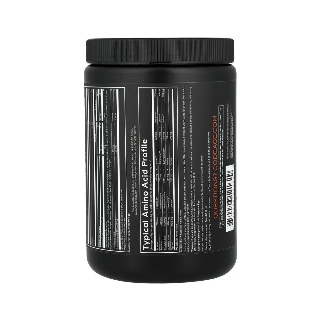 Codeage, Péptidos De Colágeno Múltiple En Polvo, Sin Sabor, 300 G (10.58 Oz)