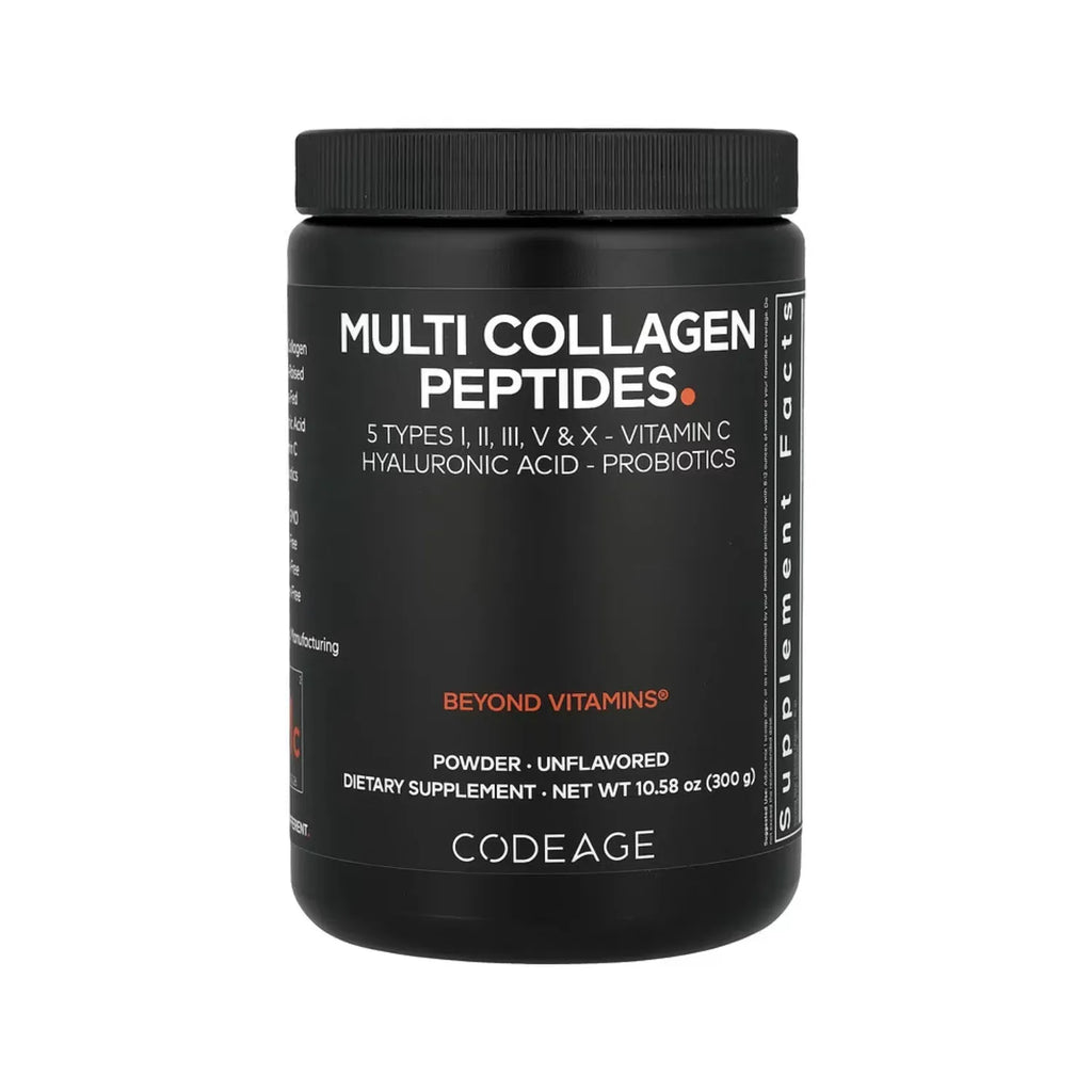 Codeage, Péptidos De Colágeno Múltiple En Polvo, Sin Sabor, 300 G (10.58 Oz)