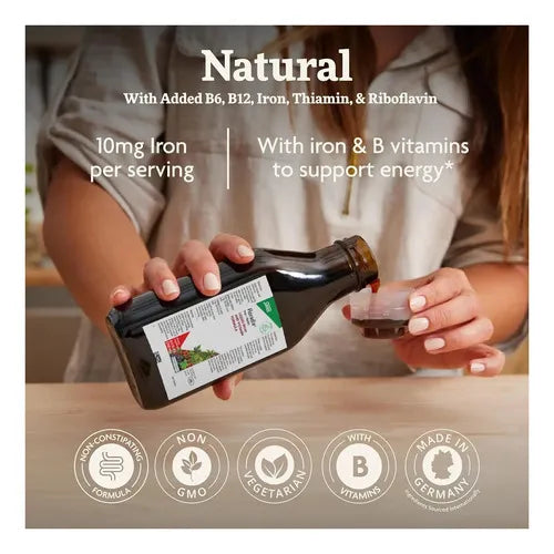 GAIA HERBS | Floradix Iron + Herbs Hierro Líquido con Vitaminas B | 250 ml (8.5 oz) | Apoyo Energético y Formación de Glóbulos Rojos