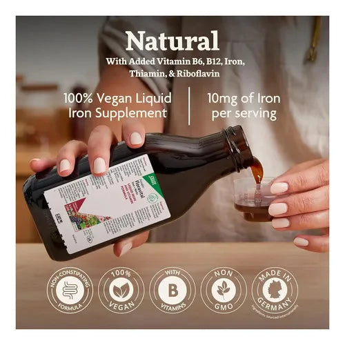 GAIA HERBS | Floradix Iron + Herbs Hierro Líquido con Vitaminas B | Botella de 250 ml (8.5 oz) | Apoyo a la Energía y Formación de Glóbulos Rojos