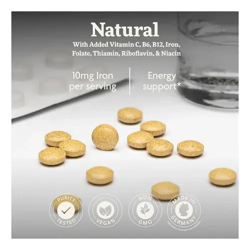 GAIA HERBS | Floradix Iron Tablets con Hierro y Vitaminas B | 120 Tabletas | Apoyo a la Energía y Formación de Glóbulos Rojos