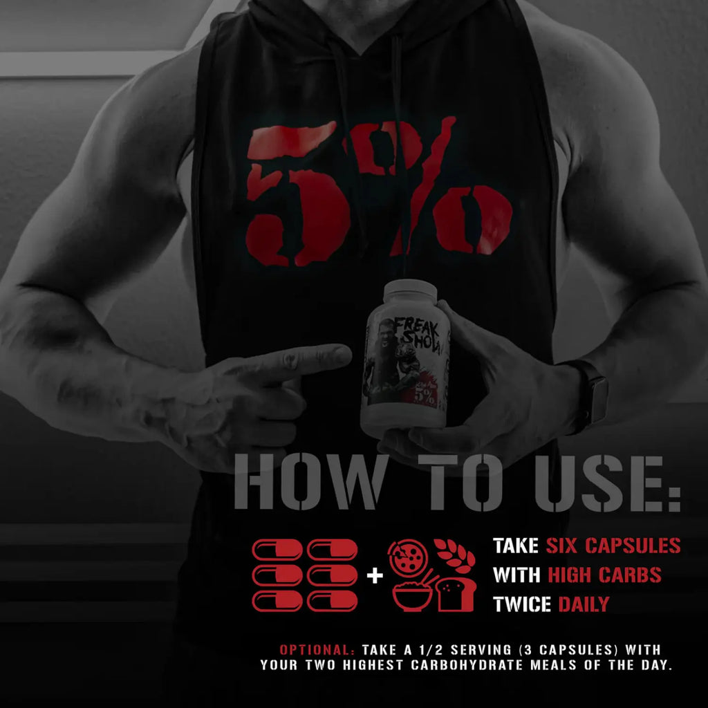 5% Nutrition | Freak Show Partitionier | 180 Cápsulas | Suplemento Alimenticio con Berberina