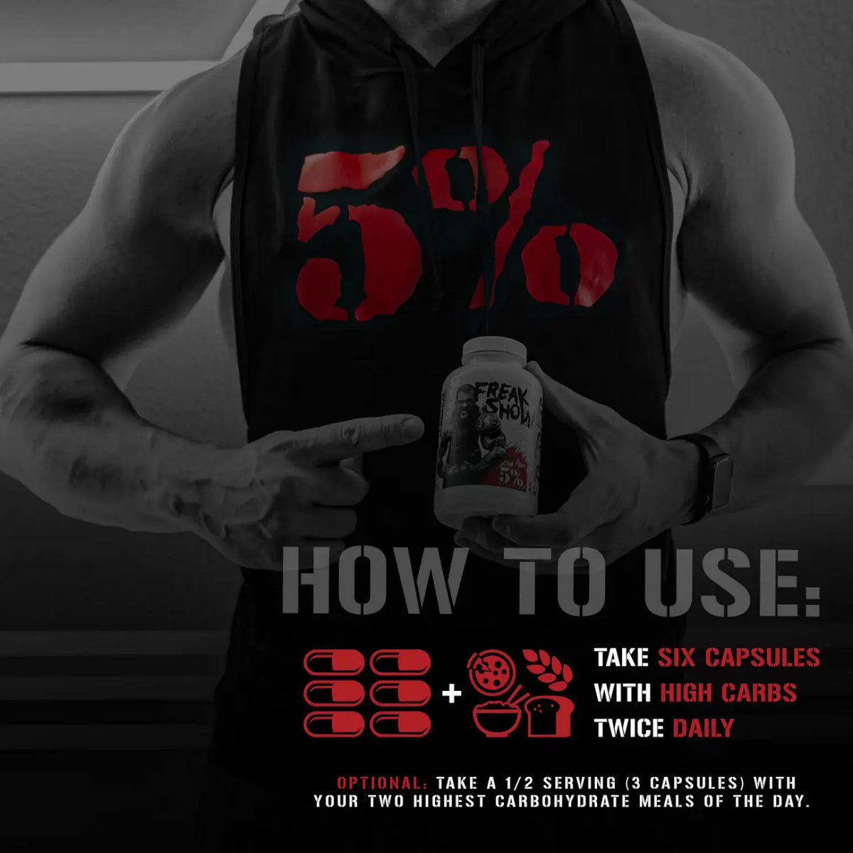 5% Nutrition | Freak Show Partitionier | 180 Cápsulas | Suplemento Alimenticio con Berberina