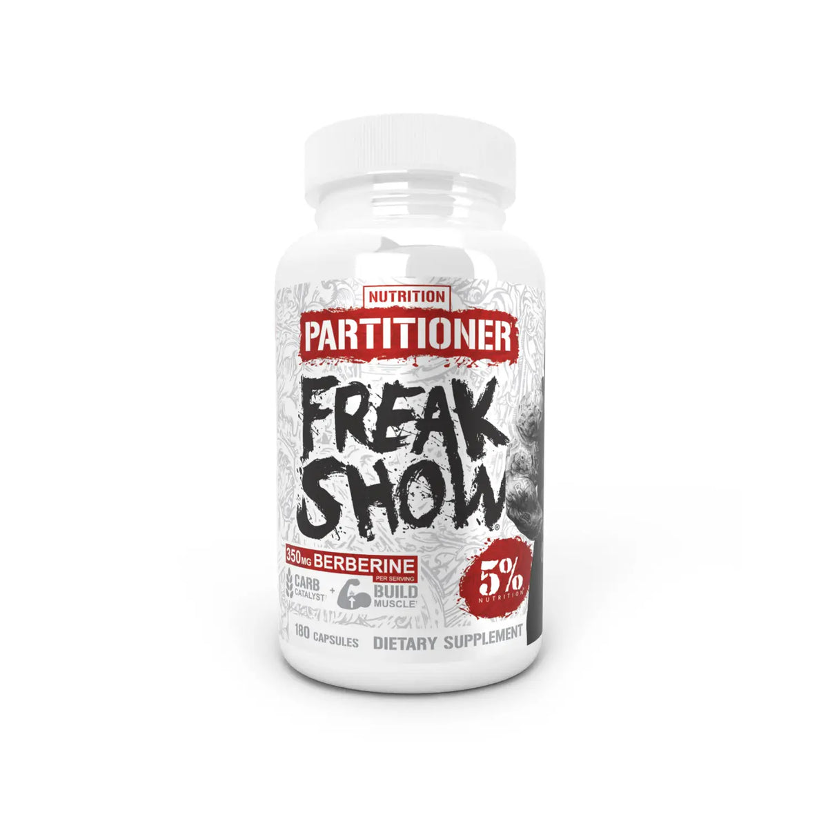 5% Nutrition | Freak Show Partitionier | 180 Cápsulas | Suplemento Alimenticio con Berberina