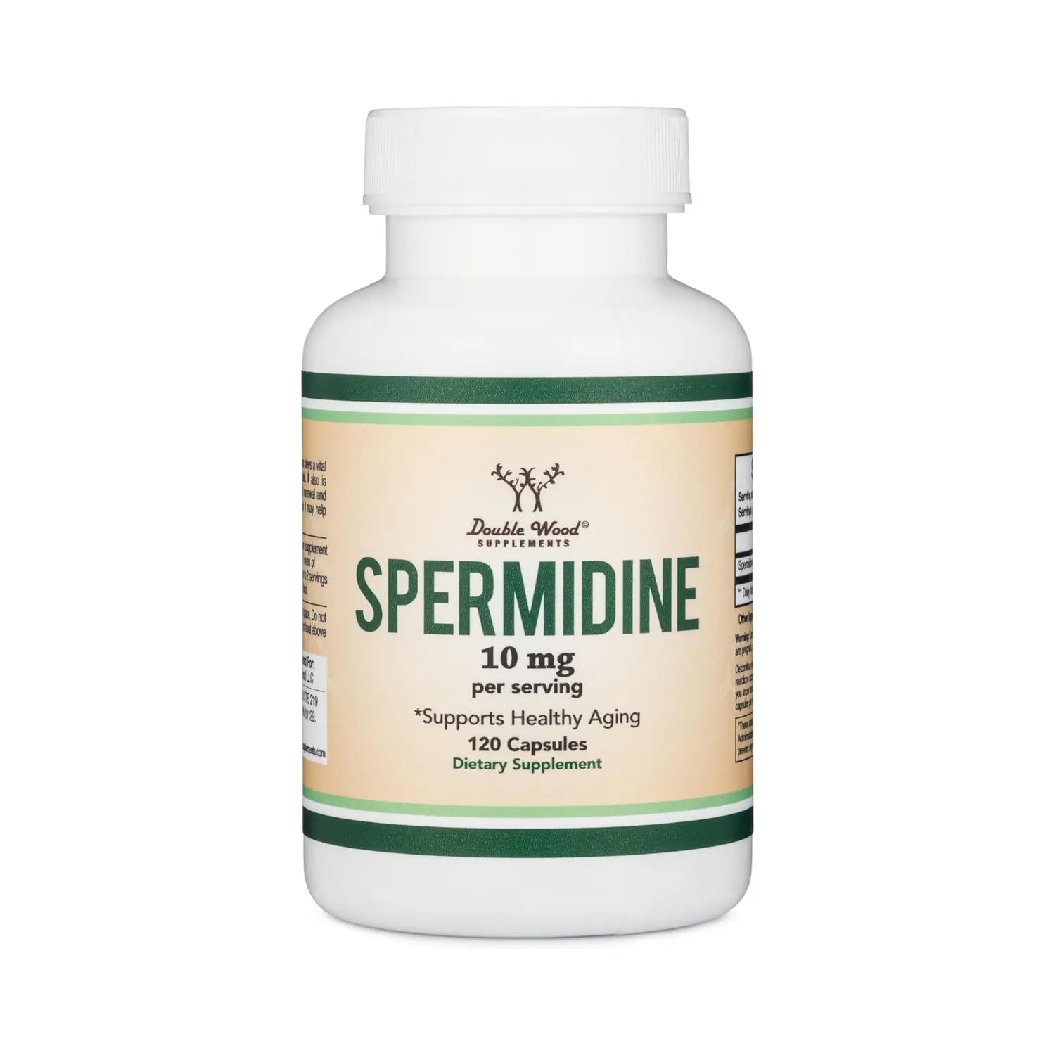 Double Wood Supplements Espermidina (10 mg de 99% de espermidina – Probado por terceros – 120 cápsulas – Más de 100 veces más potente que el extracto de germen de trigo