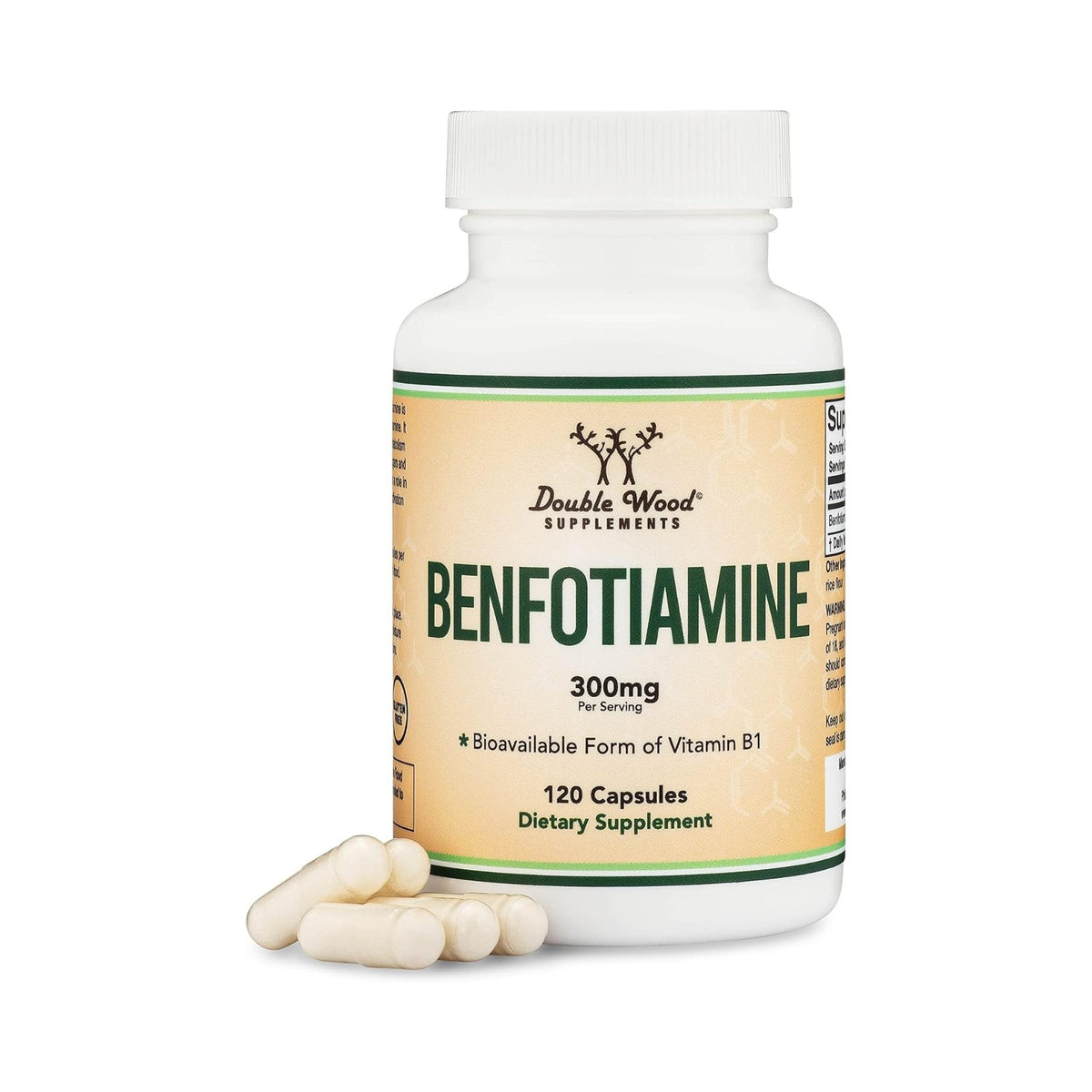 Double Wood Benfotiamina 300 mg 120 Cápsulas