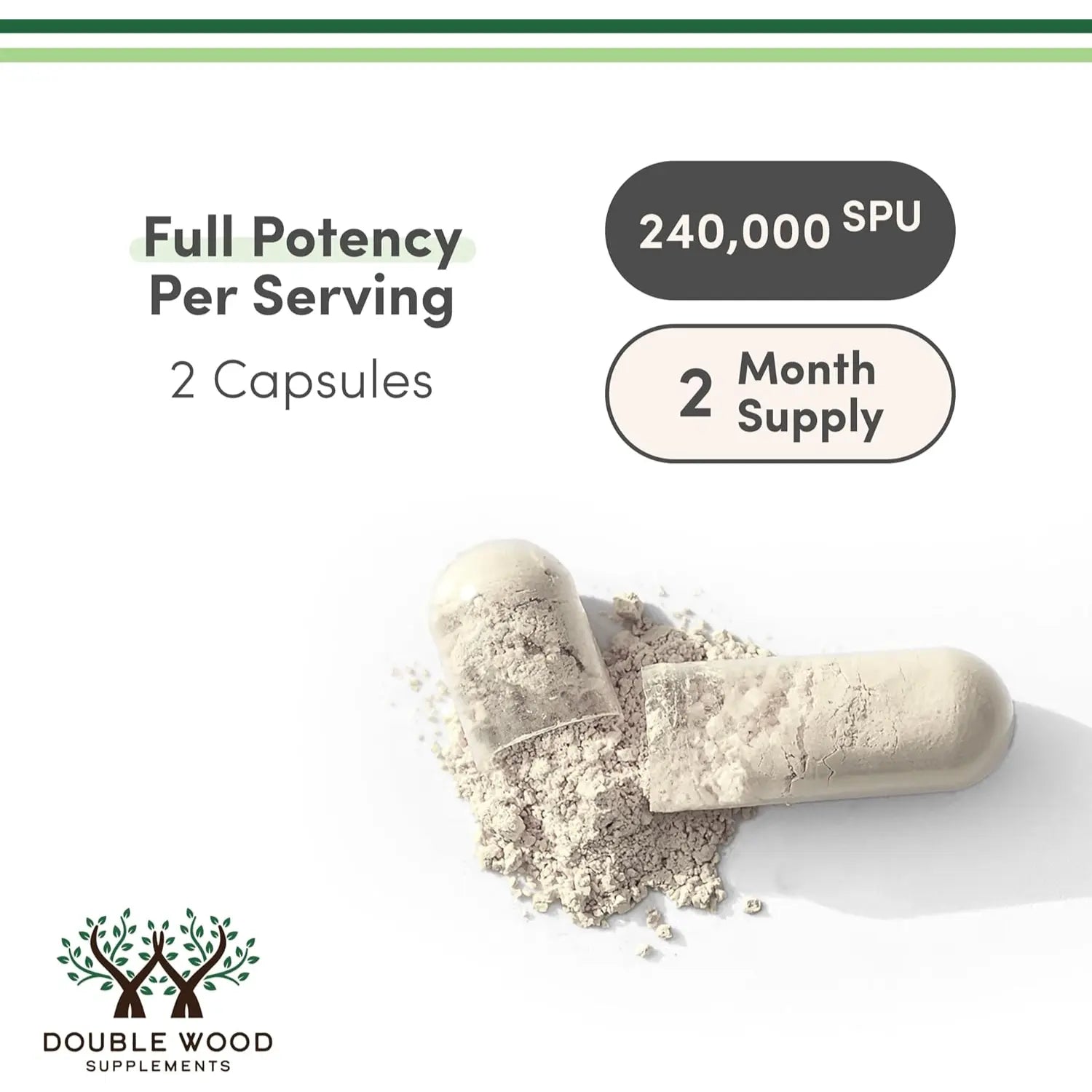Double Wood Serrapeptasa120,000 SPU 120 Caps Sfn
