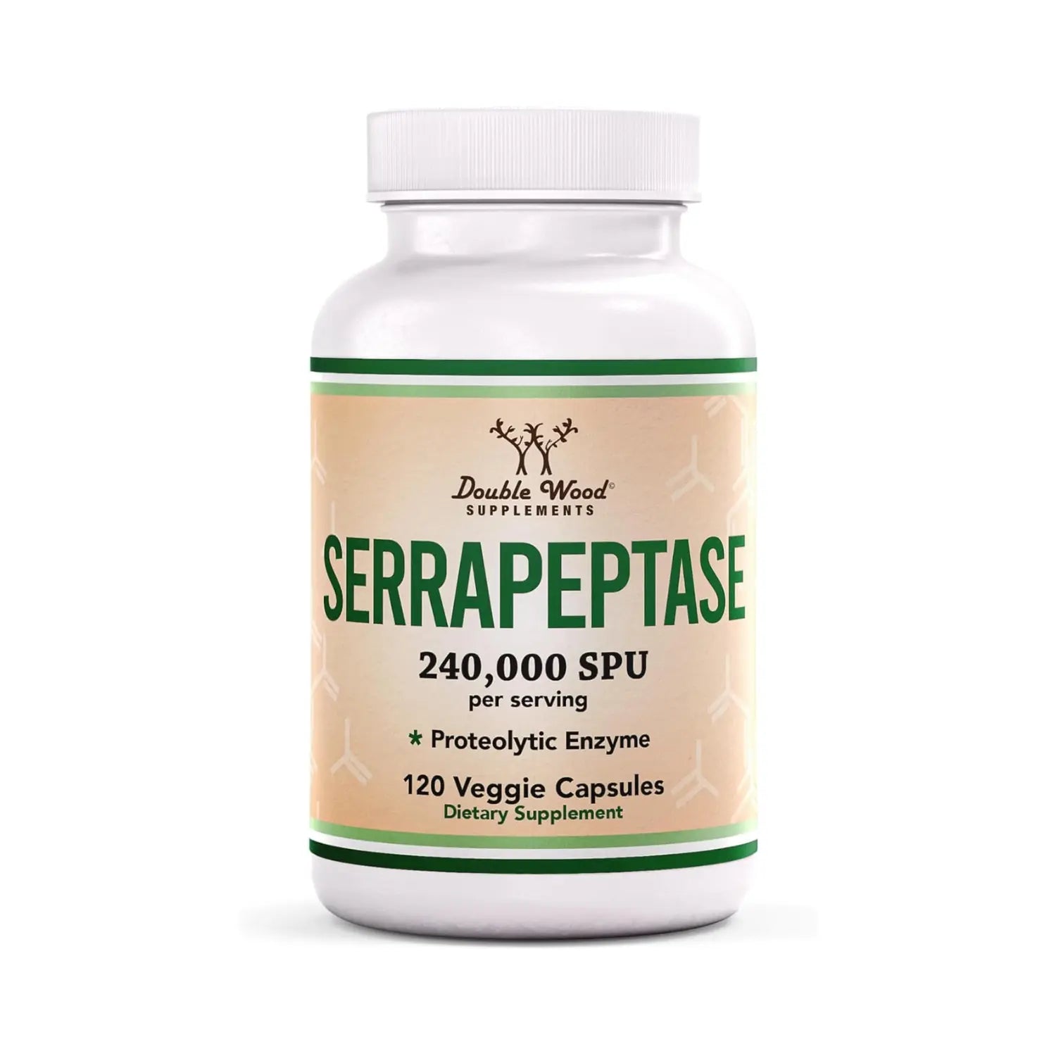 Double Wood Serrapeptasa120,000 SPU 120 Caps Sfn