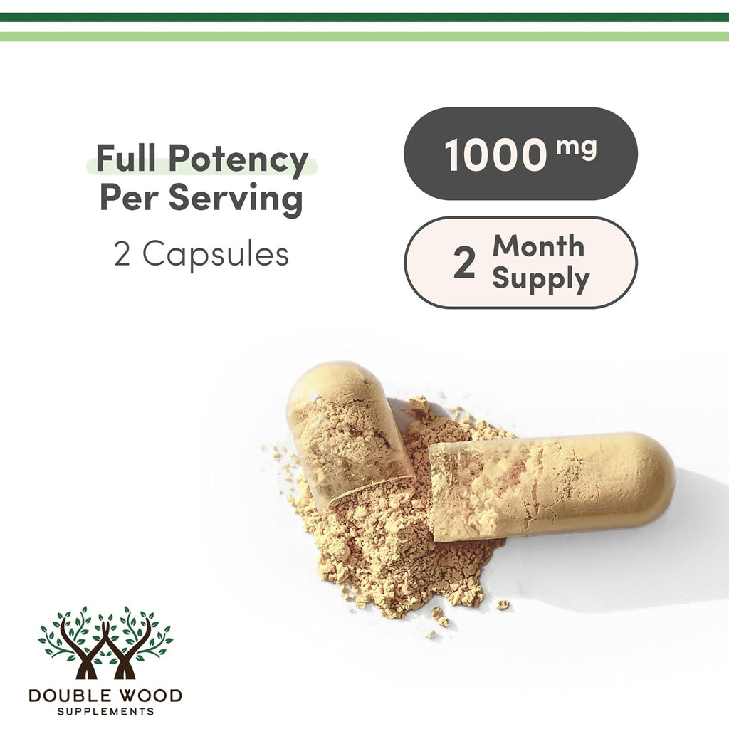 Double Wood Hongo Chaga Orgánico 1000 mg 120 Cápsulas