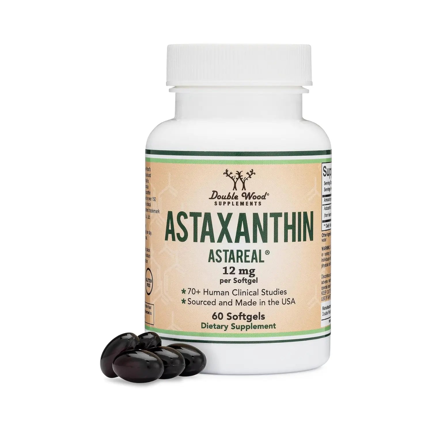 Double Wood Astaxantina (astareal) 12 Mg, 60 Softgels Sfn