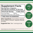 Double Wood Horny Goat Weed Epimedium 1000 mg 90 Cápsulas