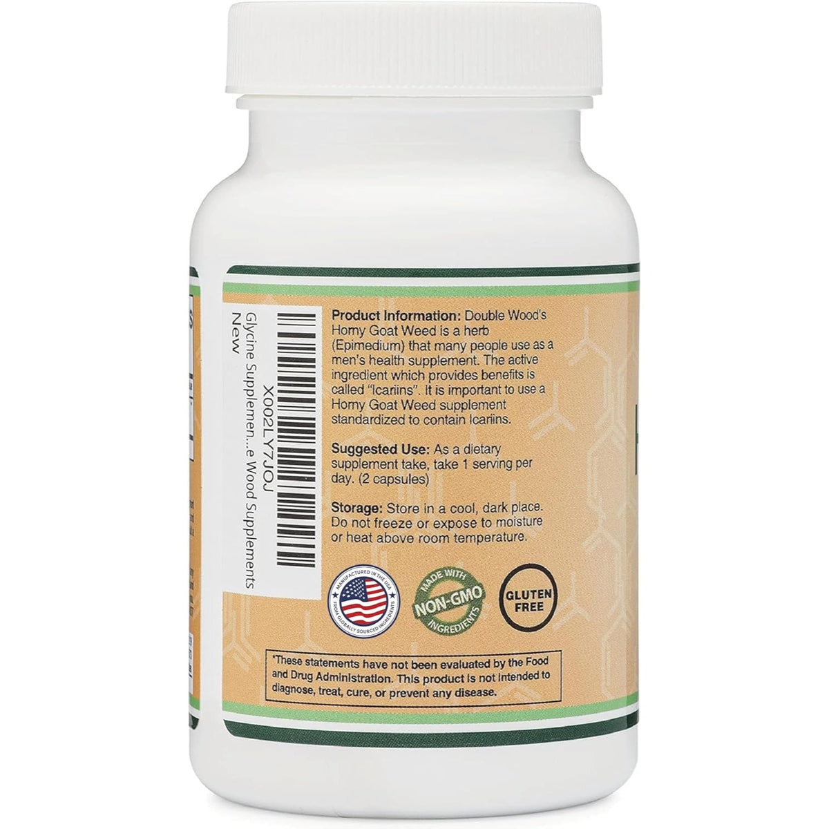 Double Wood Horny Goat Weed Epimedium 1000 mg 90 Cápsulas