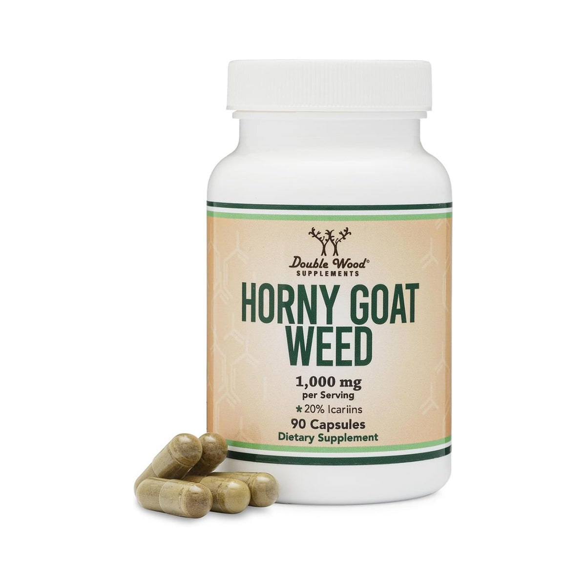 Double Wood Horny Goat Weed Epimedium 1000 mg 90 Cápsulas