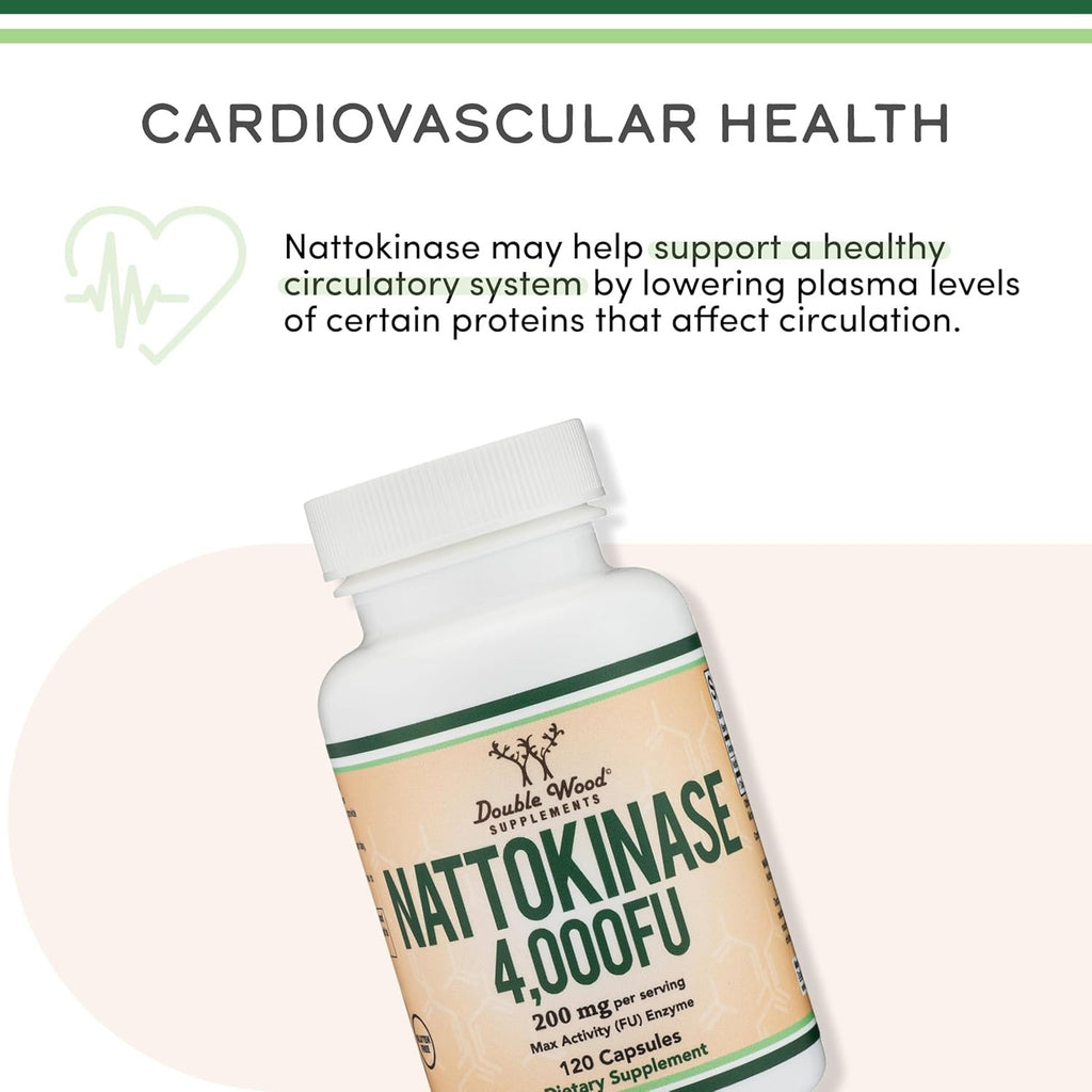 Double Wood Nattokinasa (2000 Fu) 100 Mg 120 Cápsulas