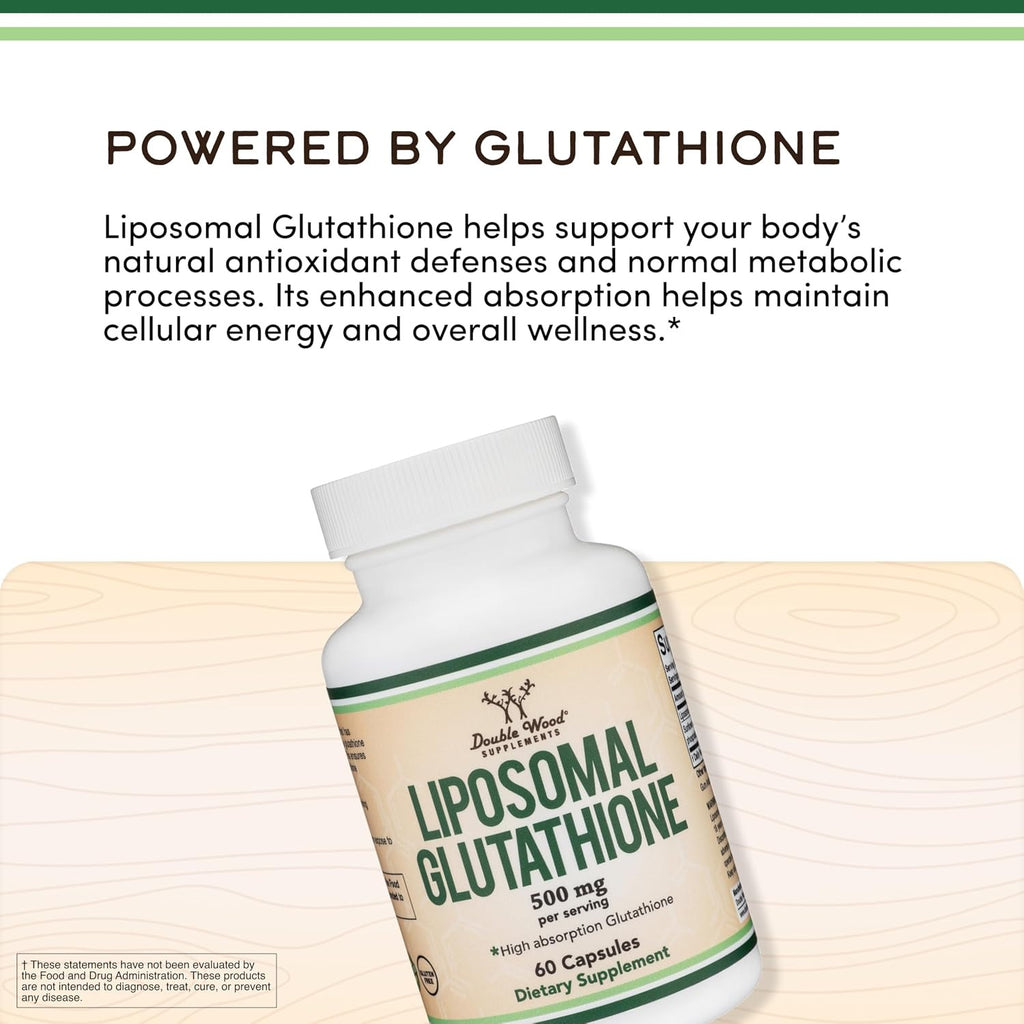 Double Wood Glutatión Liposomal 500 mg 60 Cápsulas