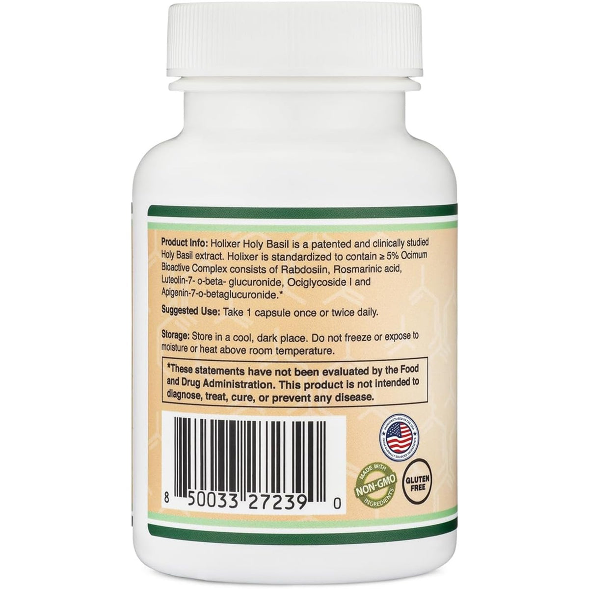 Double Wood Albahaca Sagrada Tulsi Holixer 250 mg 60 Cápsulas