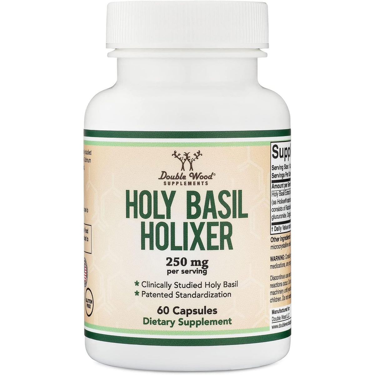 Double Wood Albahaca Sagrada Tulsi Holixer 250 mg 60 Cápsulas