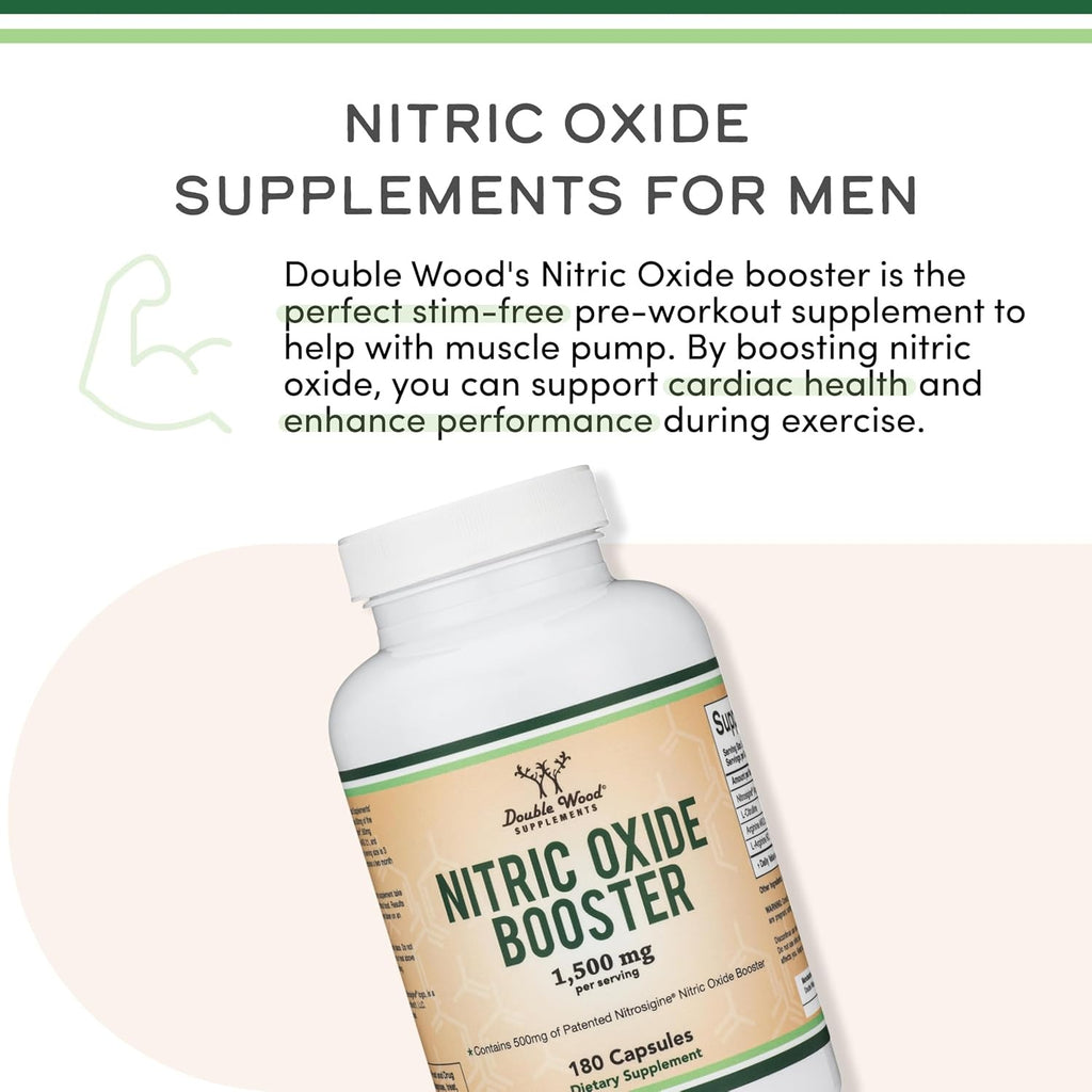 Double Wood Óxido Nítrico con Nitrosigine, L-Arginina y L-Citrulina 1500 mg Cápsulas