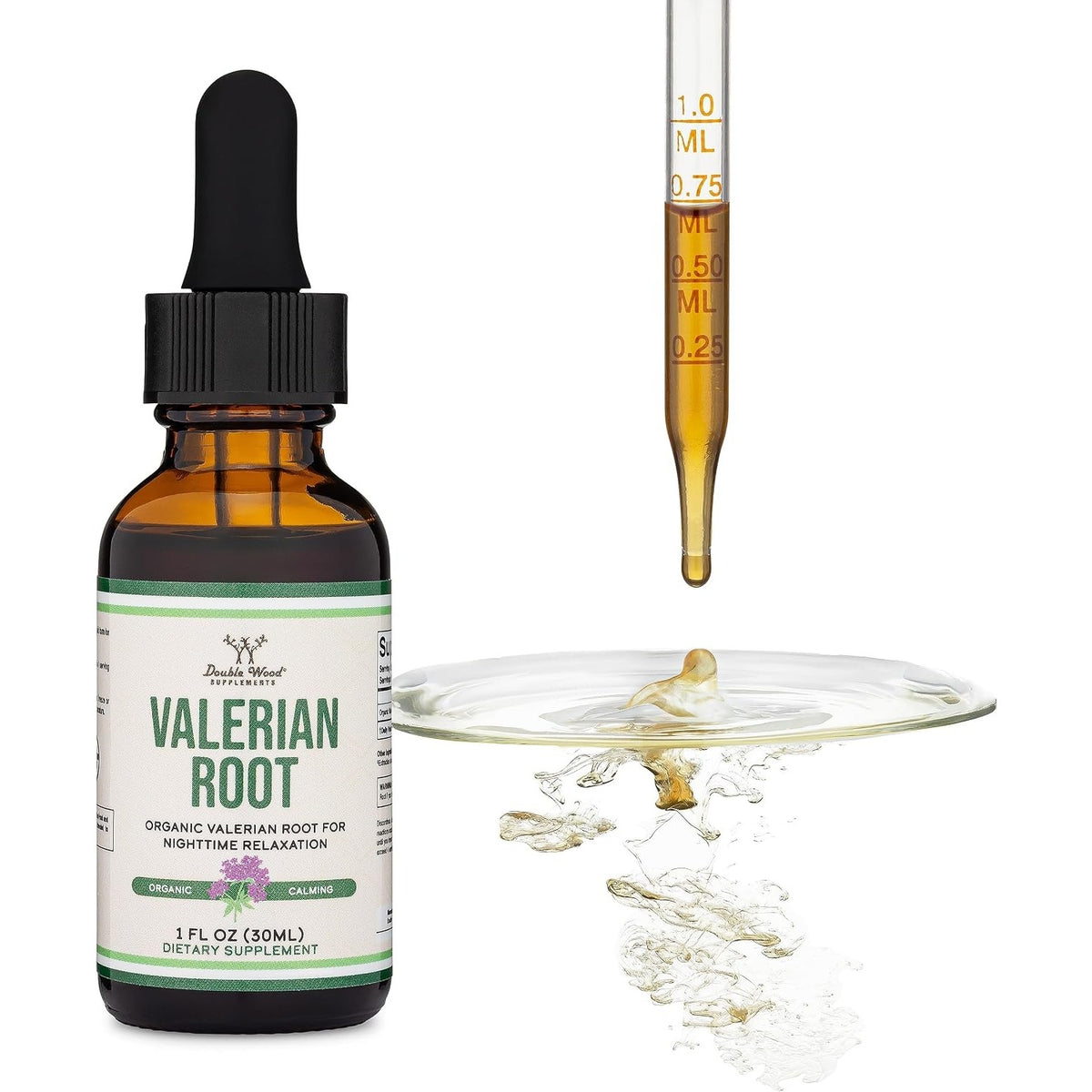 Double Wood Raíz de Valeriana Orgánica 168 mg Gotas 30 ml Sin Alcohol