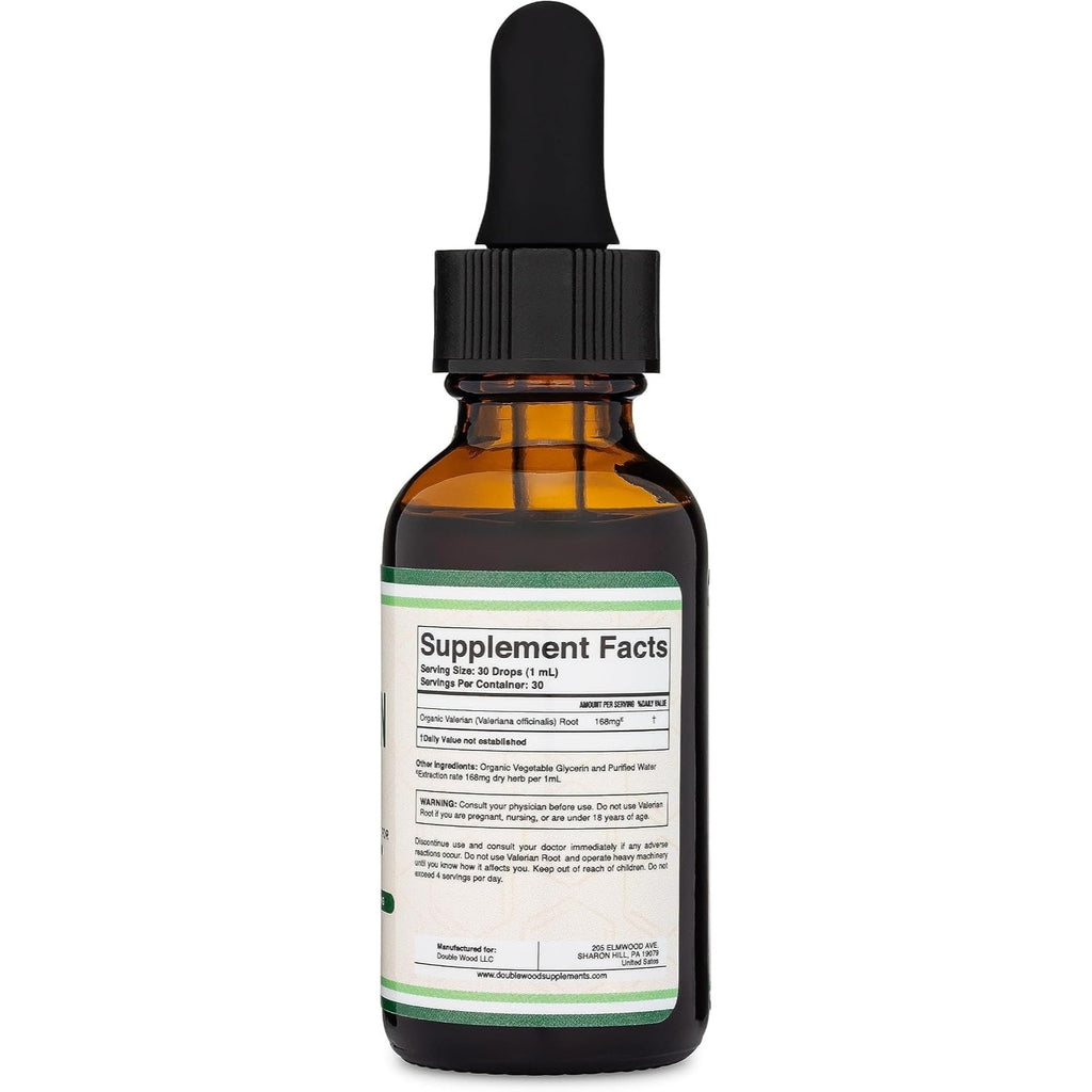 Double Wood Raíz de Valeriana Orgánica 168 mg Gotas 30 ml Sin Alcohol