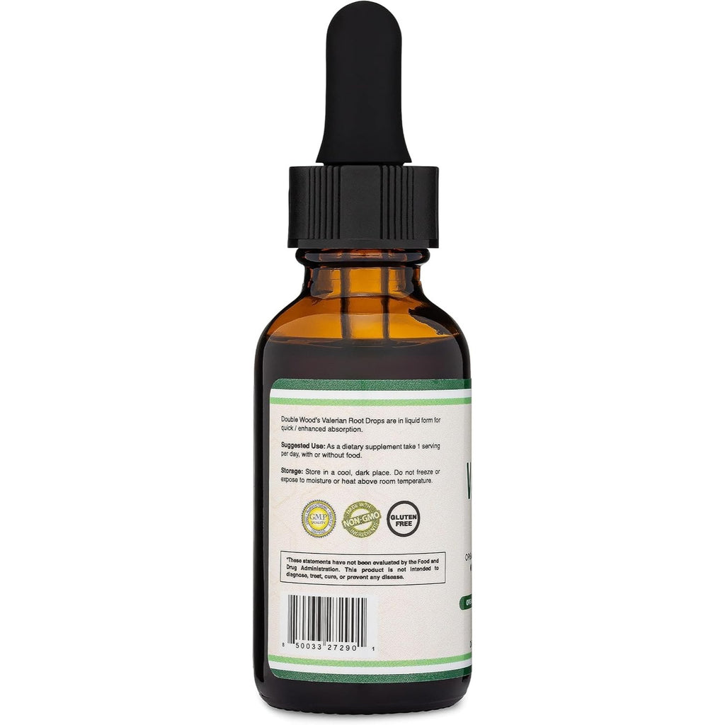 Double Wood Raíz de Valeriana Orgánica 168 mg Gotas 30 ml Sin Alcohol