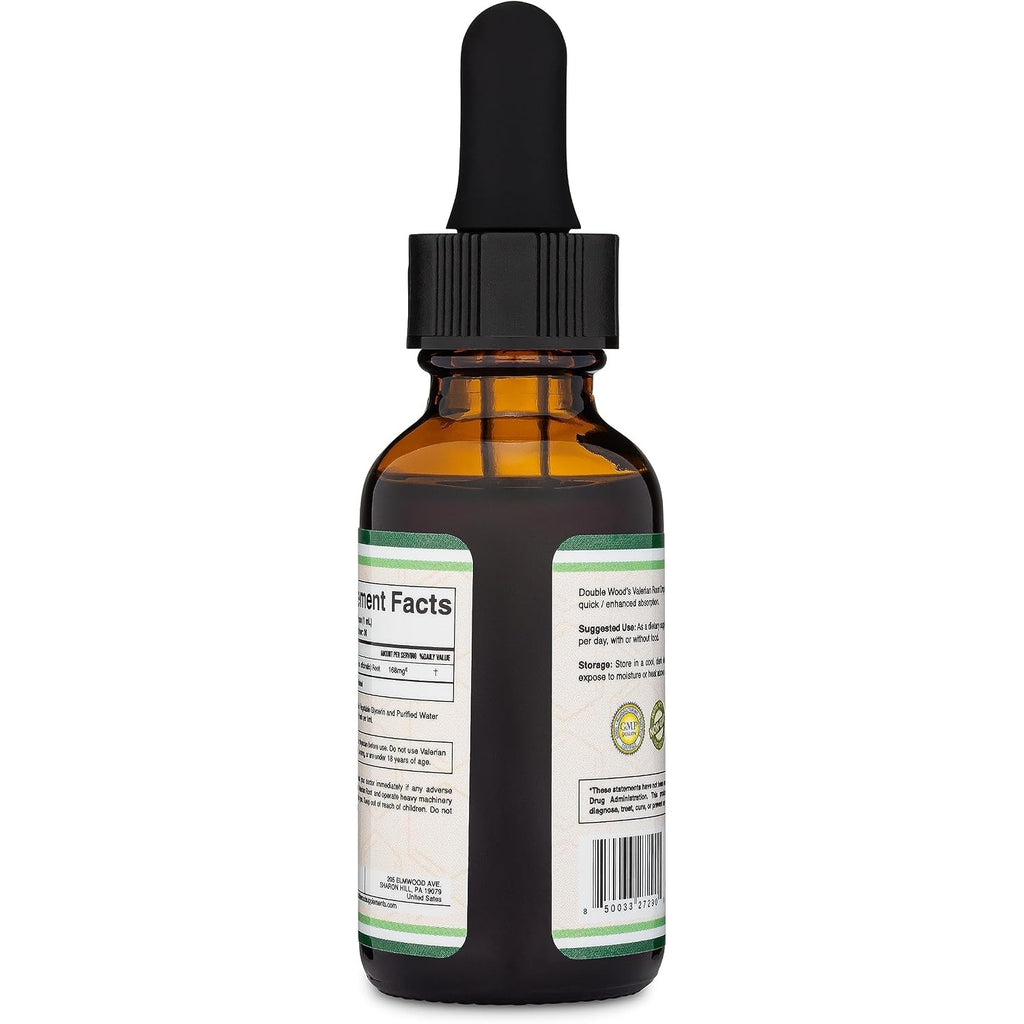 Double Wood Raíz de Valeriana Orgánica 168 mg Gotas 30 ml Sin Alcohol