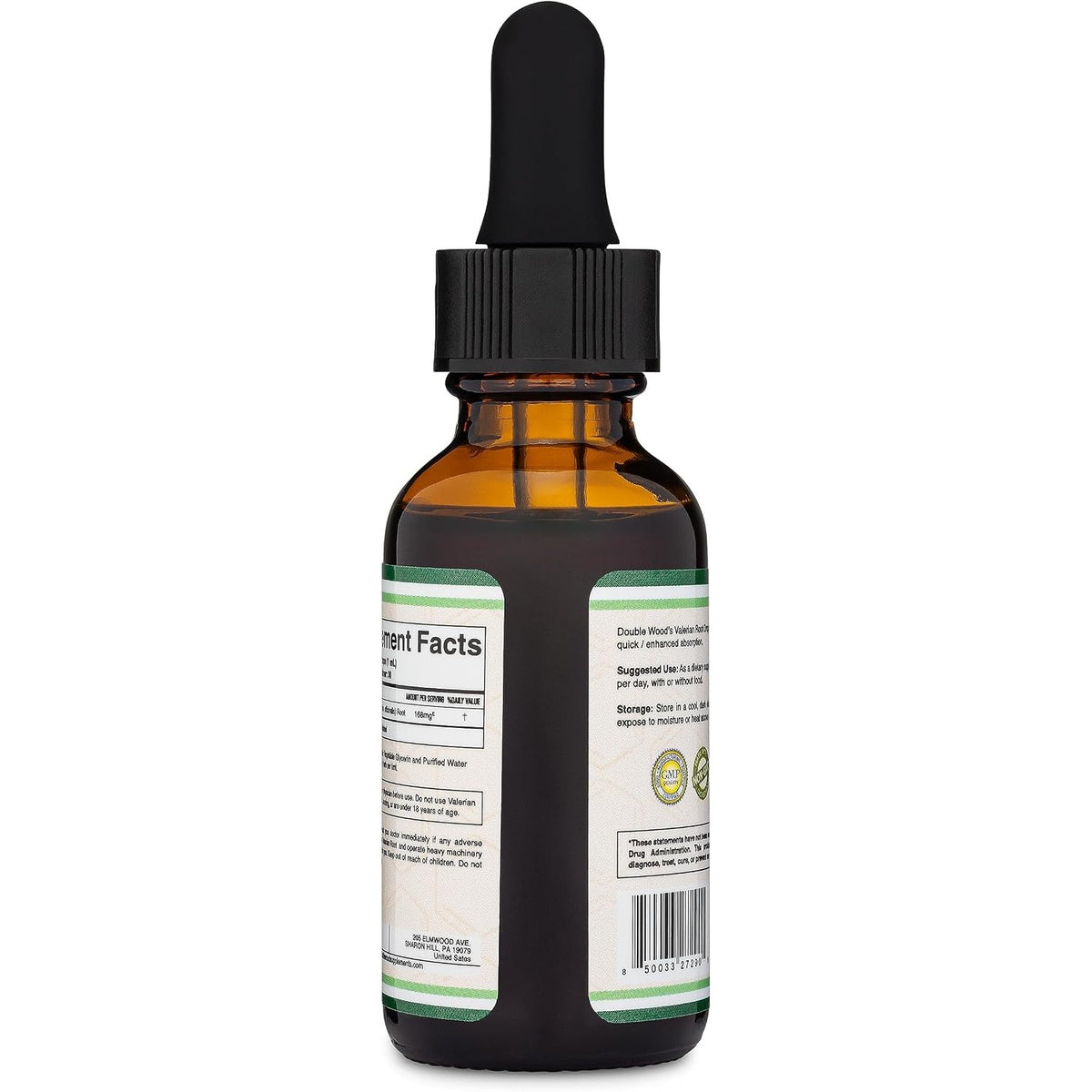 Double Wood Raíz de Valeriana Orgánica 168 mg Gotas 30 ml Sin Alcohol