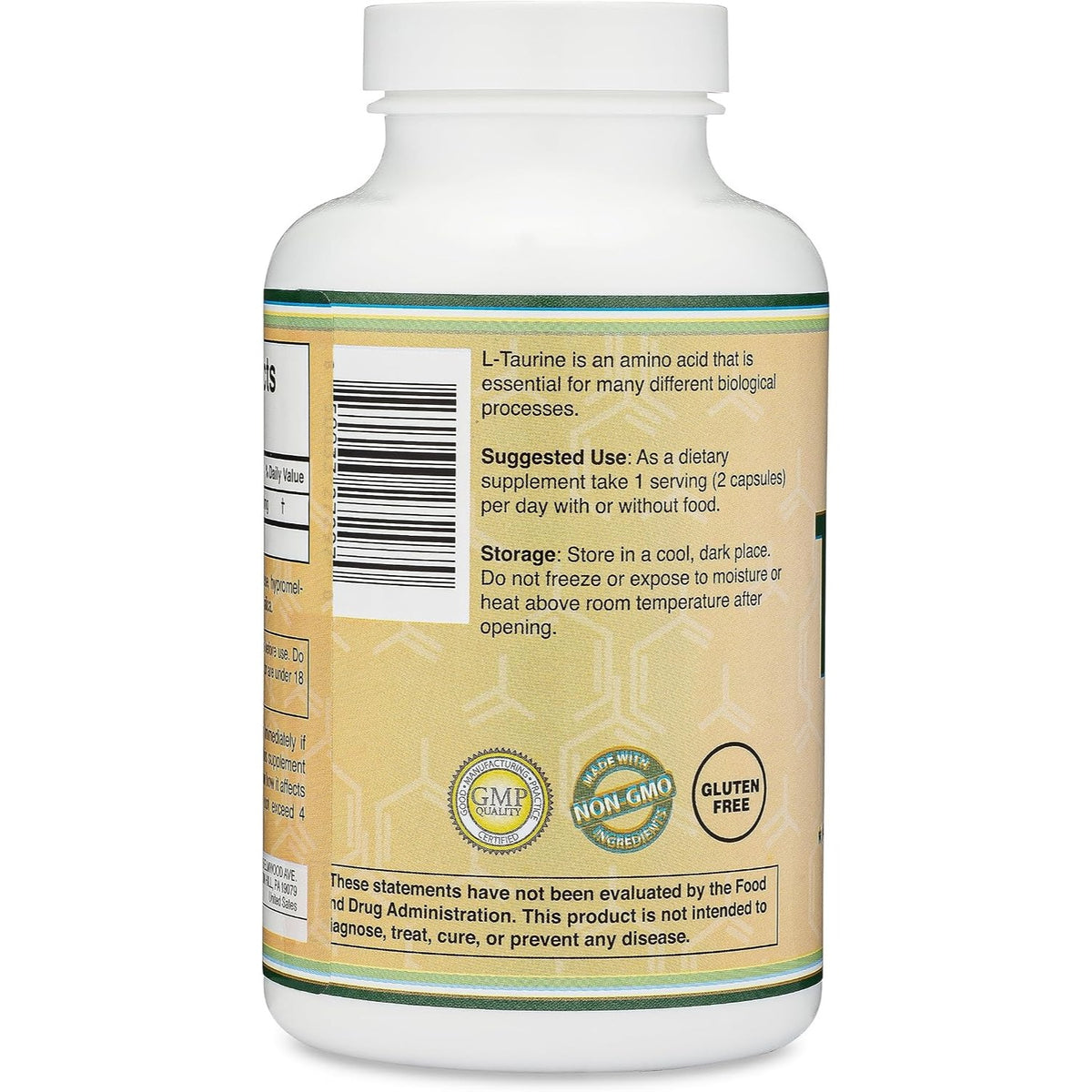 Double Wood L-Taurina 1000 mg 180 Cápsulas