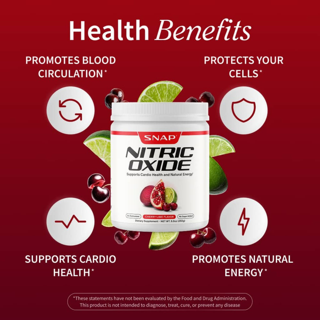 Snap Supplements Nitric Oxide Organic Beets Polvo 250 g Cereza Lima