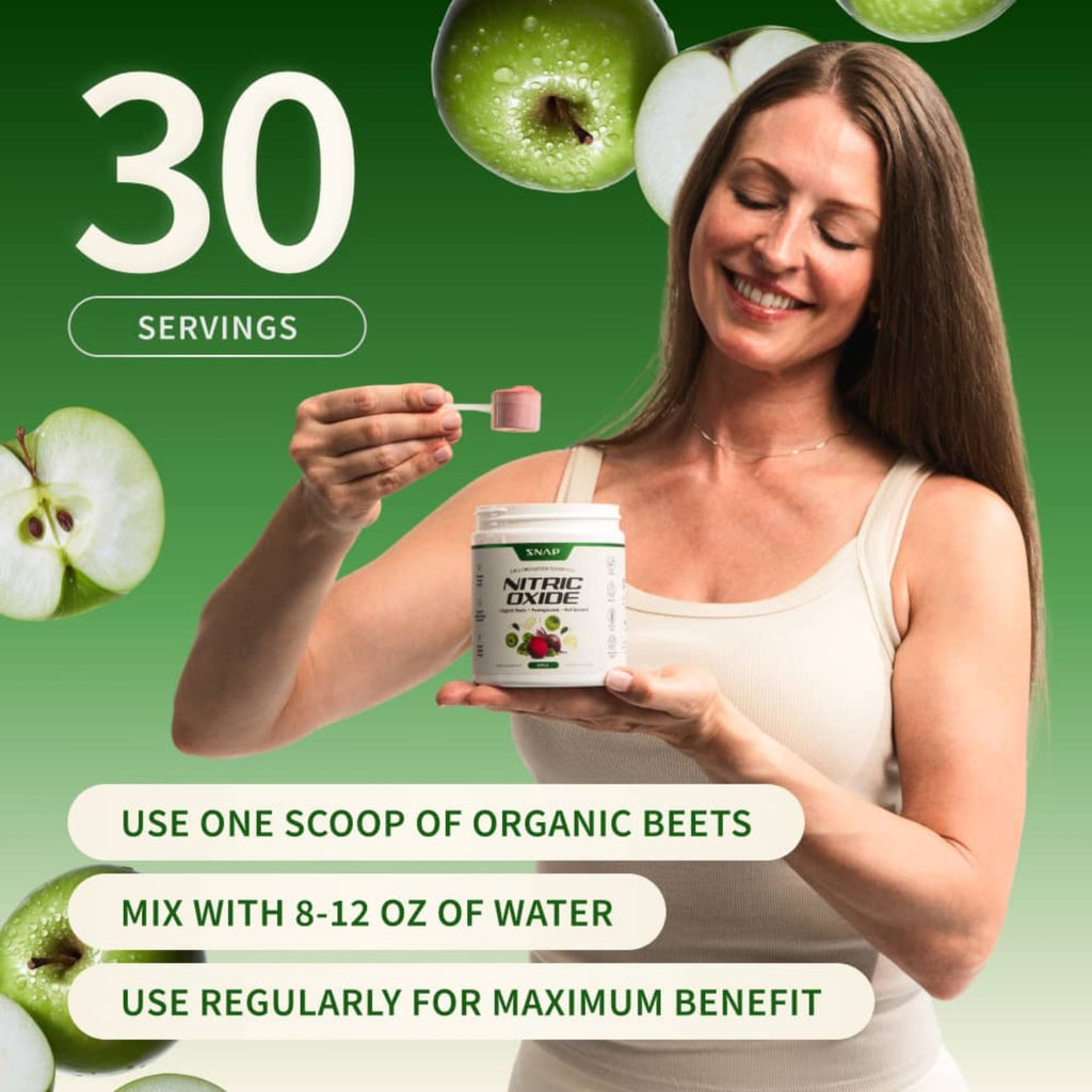Snap Supplements Nitric Oxide Organic Beets Polvo 250 g Manzana