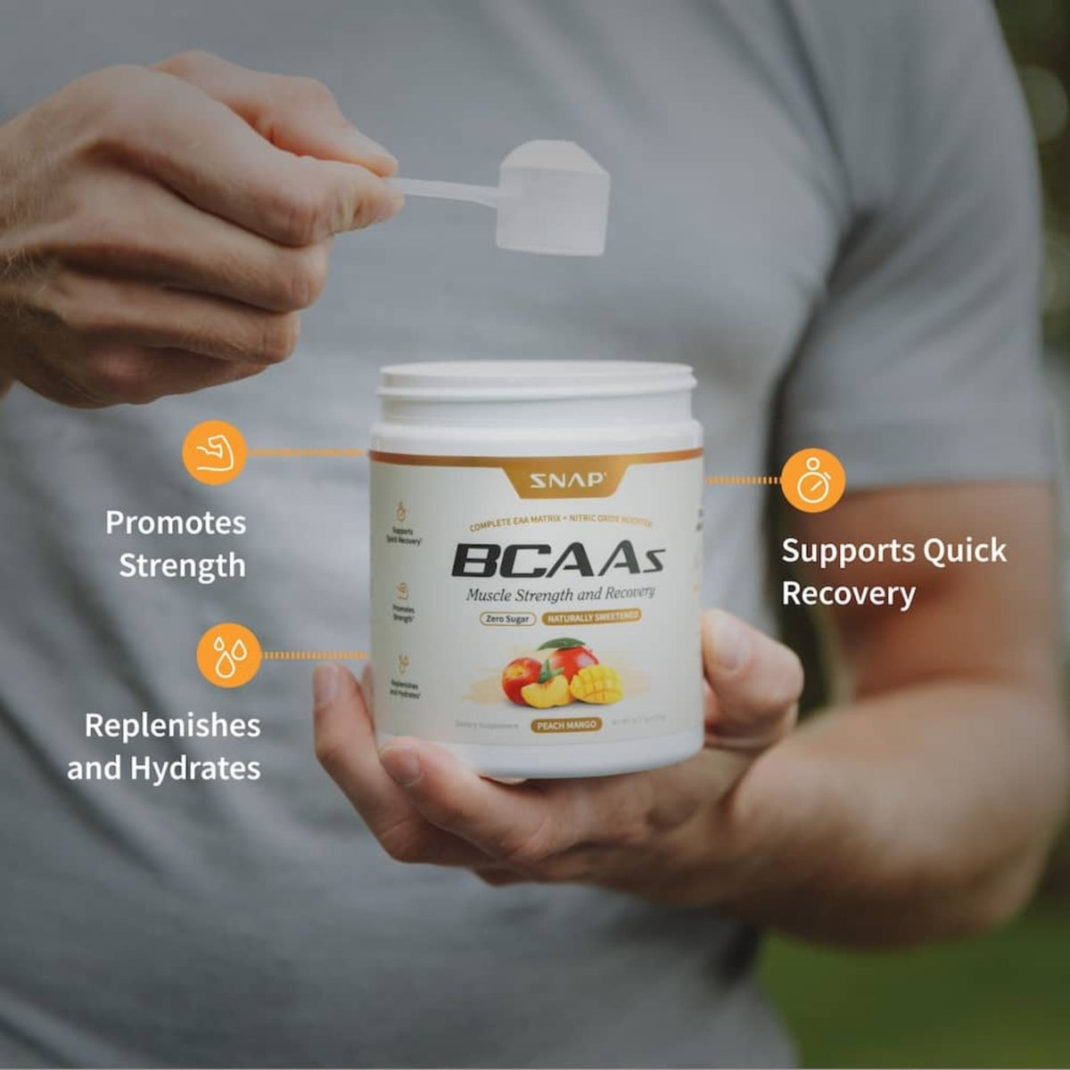 Snap Supplements BCAA Polvo 277 g Durazno Mango