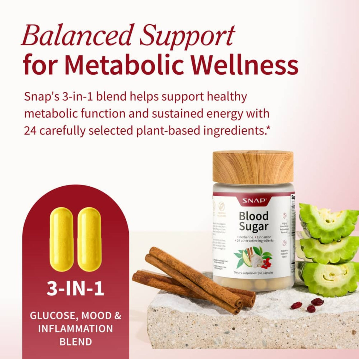 Snap Supplements Blood Sugar 60 Cápsulas
