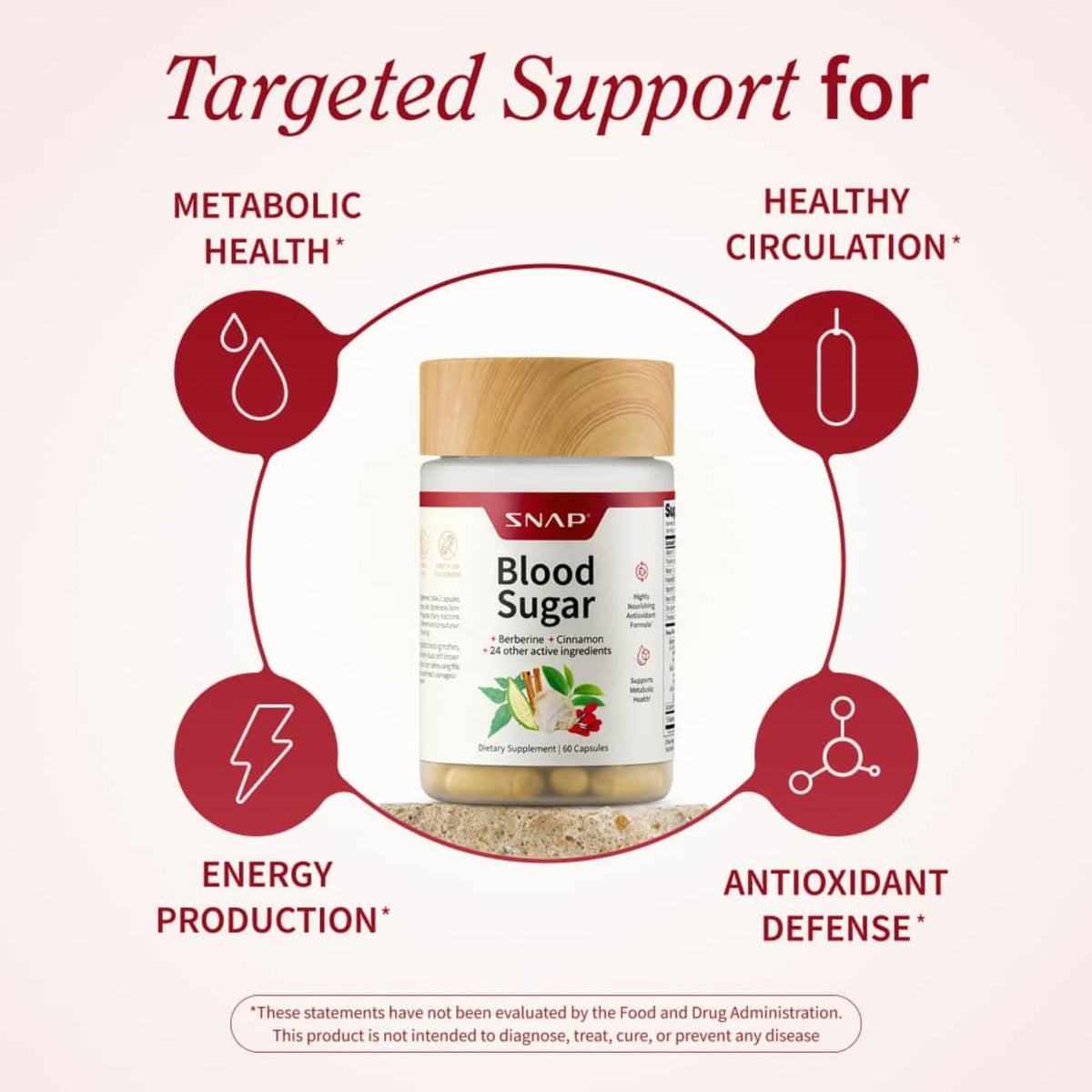 Snap Supplements Blood Sugar 60 Cápsulas