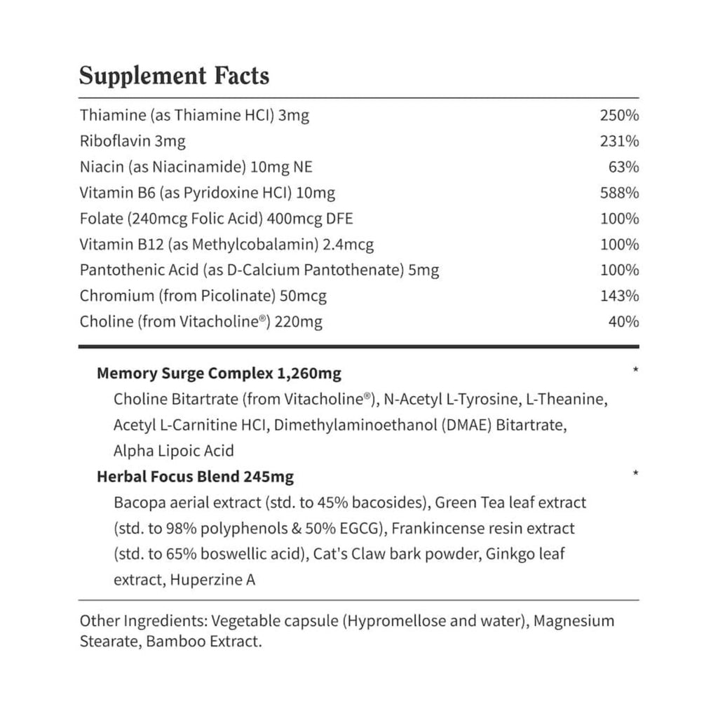 Snap Supplements Brain Food 60 Cápsulas
