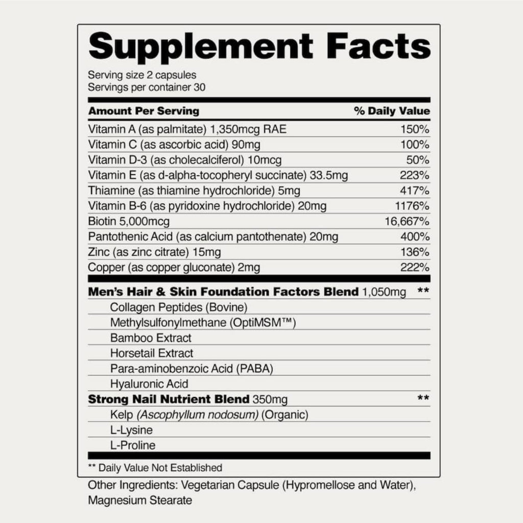 Snap Supplements Hairtonic para Hombre 60 Cápsulas