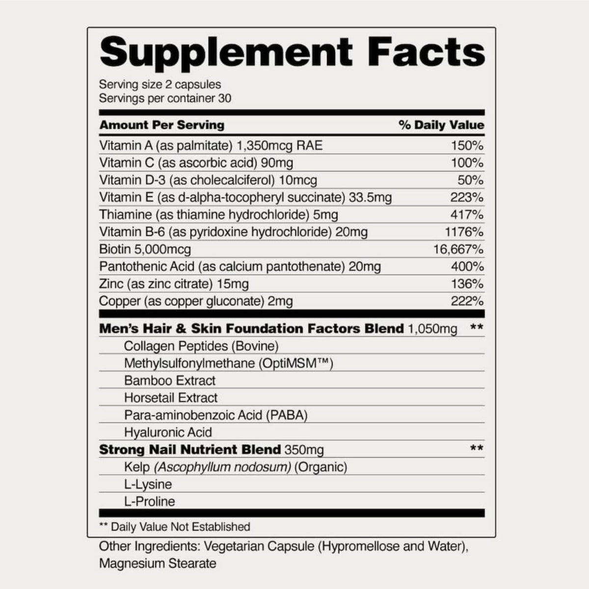 Snap Supplements Hairtonic para Hombre 60 Cápsulas