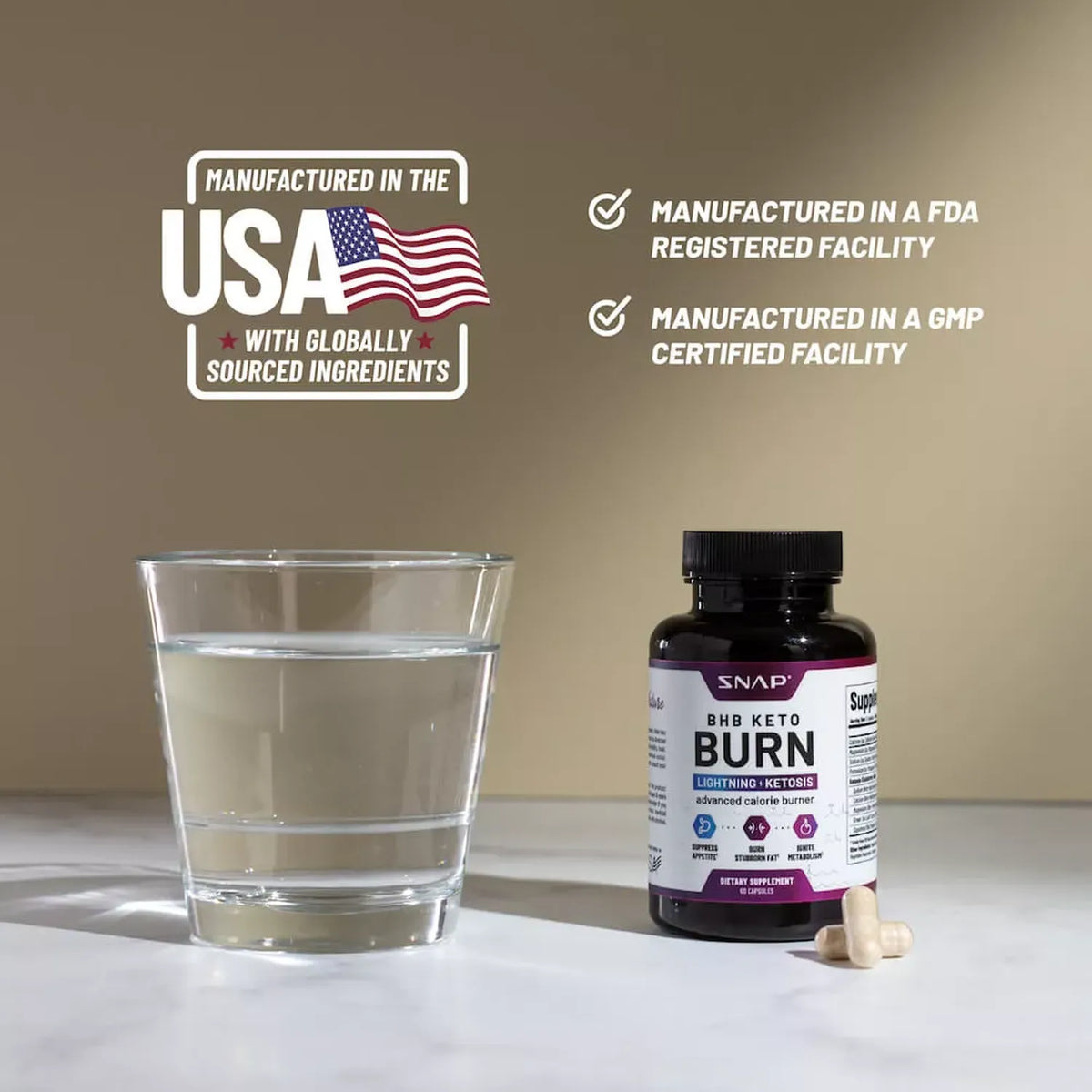 Snap Supplement Keto Burn 60 Cápsulas